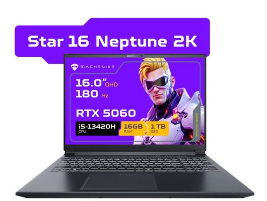 Ноутбук игровой Machenike Star 16 Neptune 2K/JJ00GS00JRU/Core i5-13420H/16Gb/1Tb/16 QHD 165Hz/RTX 5060 8Gb/DOS